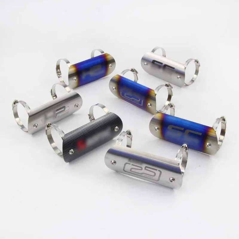 

Motorcycle Exhaust Muffler Modified Connect Exhaust Pipe Shell Middle Link Pipe Protector Heat Shield Cover stainless steel
