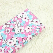 Полметра простой хлопок ткань с цветочным принтом кошки, Целлюлозно ткань немного жесткий ручной работы DIY одежды платье ткани A901