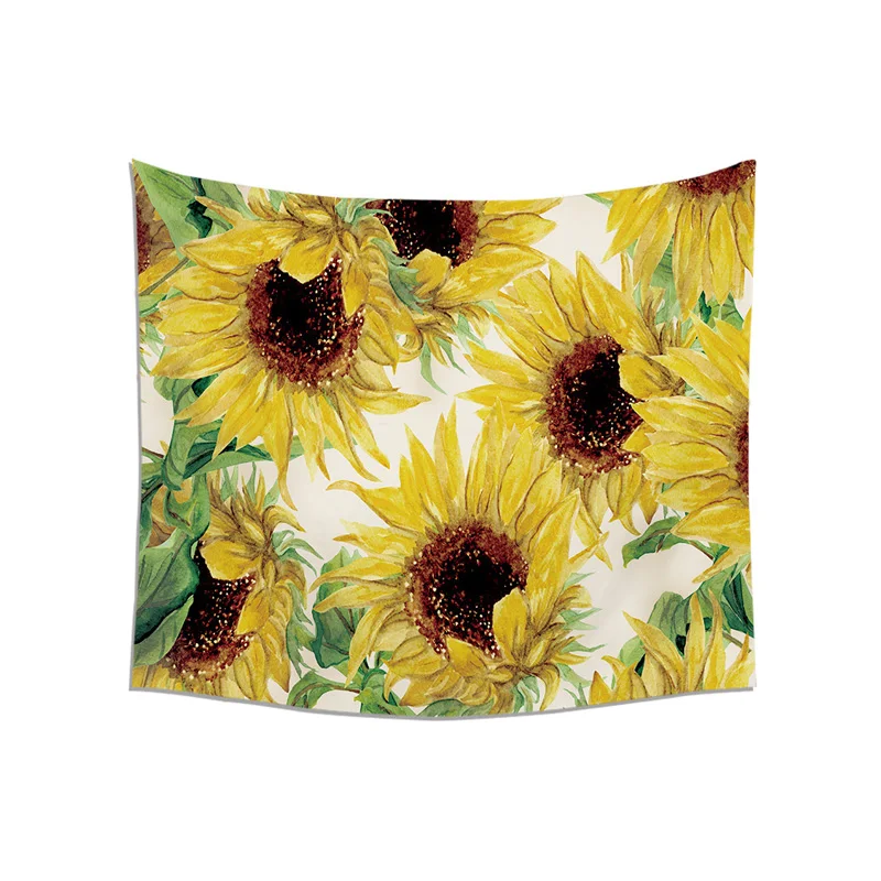 

Curtains Tapestry Partition Decoration 150x200cm Polyester One-side Sunflower Hanging Blanket Cloth Living Room