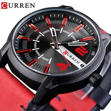 CURREN Red Genuine Leather Belt 2018 Fashion Racing Design Mens Sport Quartz Watches Top Brand Luxury Male Clock Montre Homme CURREN Red Genuine Leather Belt 2018 Fashion Racing Design Mens Sport Quartz Watches Top Brand Luxury Male Clock Montre Homme