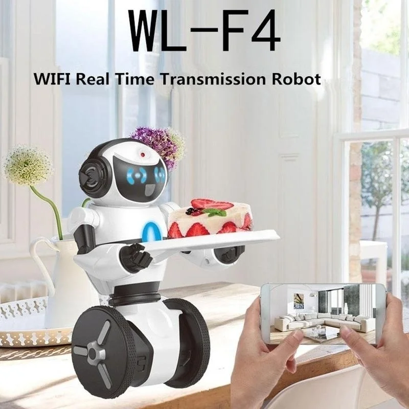 Wltoys F4 Wifi FPV APP RC Robot Control Intelligent G-sensor 0.3MP Camera Smart Robot RC Toy for Children