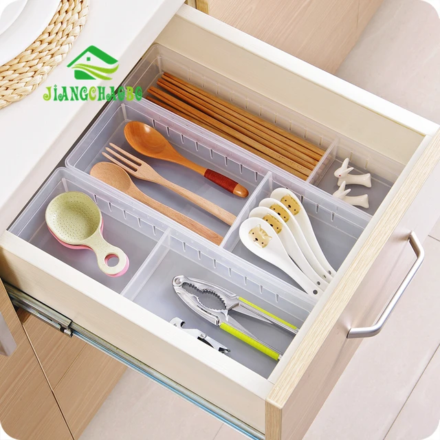 Best Quality JiangChaoBo Transparent Multi Cabinet Drawers Storage Boxes Kitchen Utensils Small Boxes Free Partition Tables Storage Boxes