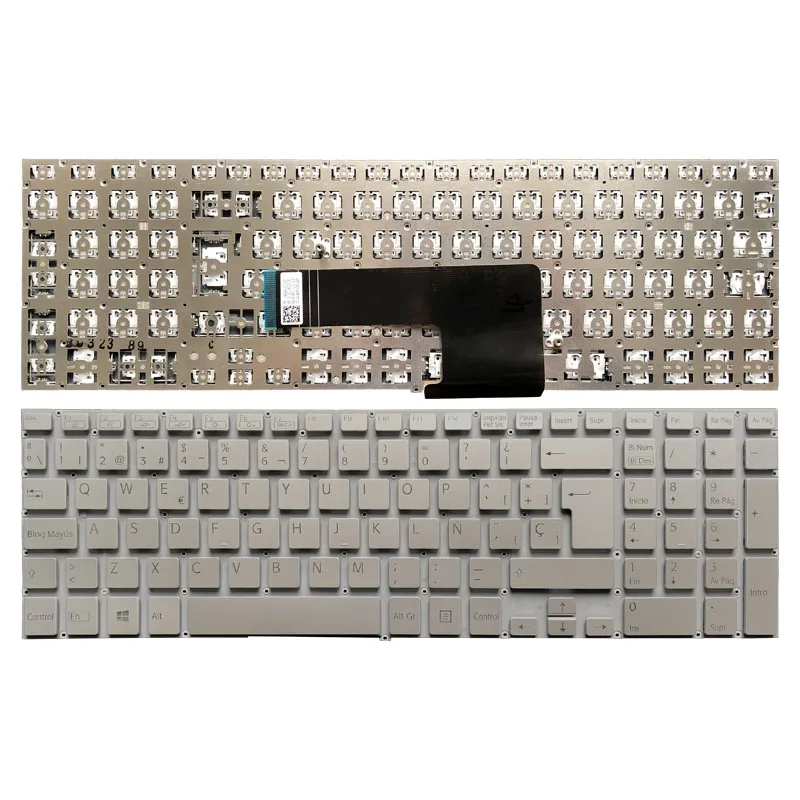 Новая испанская клавиатура для ноутбука SONY Vaio SVF152 SVF153 SVF1541 SVF1521K1EB svf1521p1r SVF152C29M SVF1521V6E серебристый/черный/белый - Цвет: SILVER