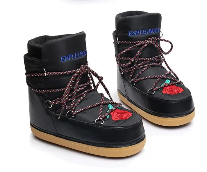 Boots woman shoes winter female warm water-resistant upper plus size fashion non-slip sole free shipping embroidery snow boot c2