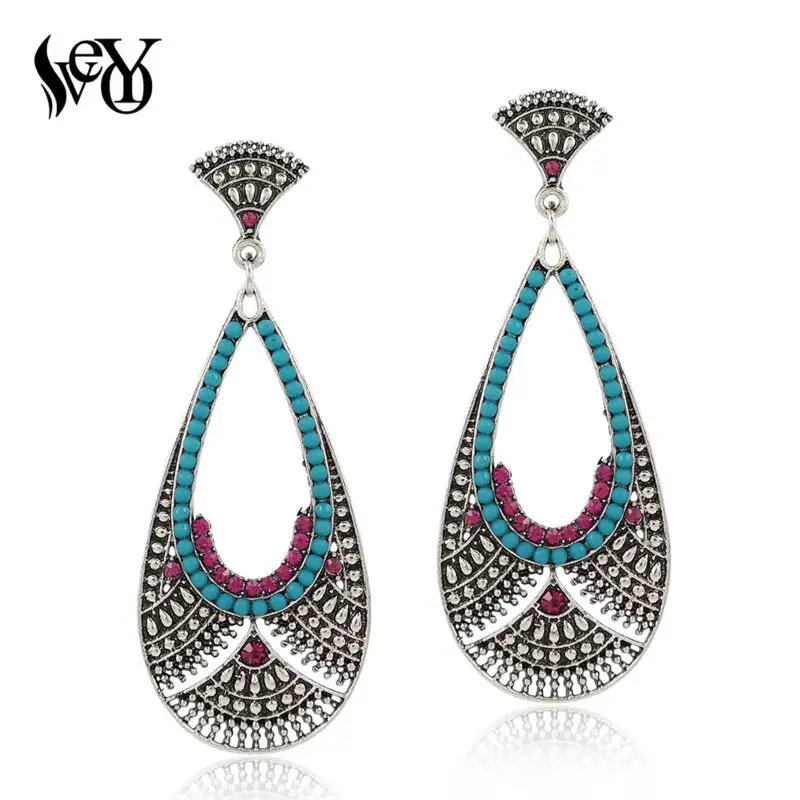 

VEYO Viking Long Dangle Earrings for Women Rhinestone Vintage Earings fashion jewelry Bijoux femme
