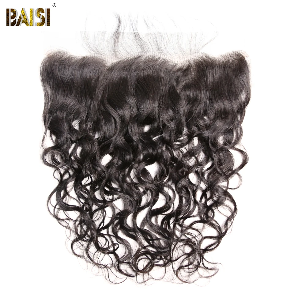 BAISI волосы малазийские девственные пучки волос влажная волна необработанные человеческие волосы 3 пучка с фронтальной