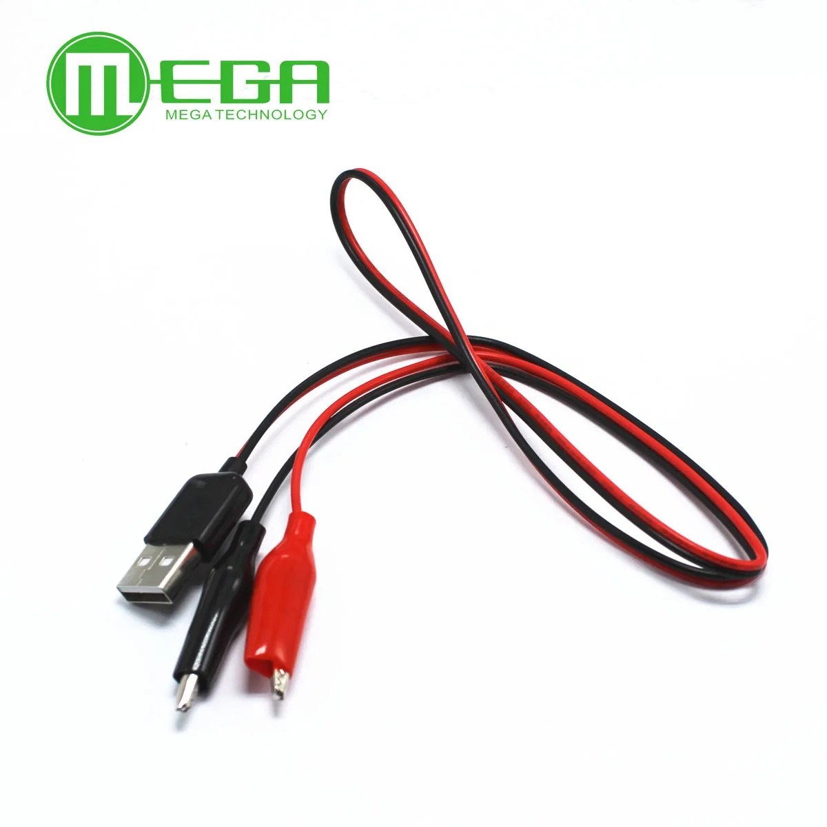 2pcs Alligator Test Clips Clamp to USB Male Connector Power Supply Adapter Cable 60cmin