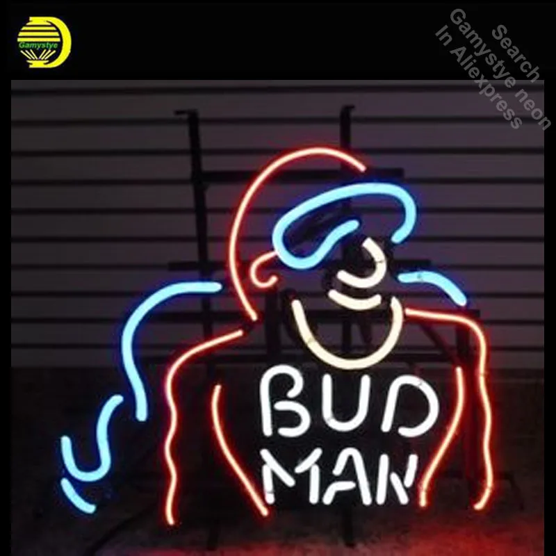 RARE Vintage Original Bud Man neon Signs Glass Tube neon lights Recreation Windows Iconic Neon Light signs neon lights for sale