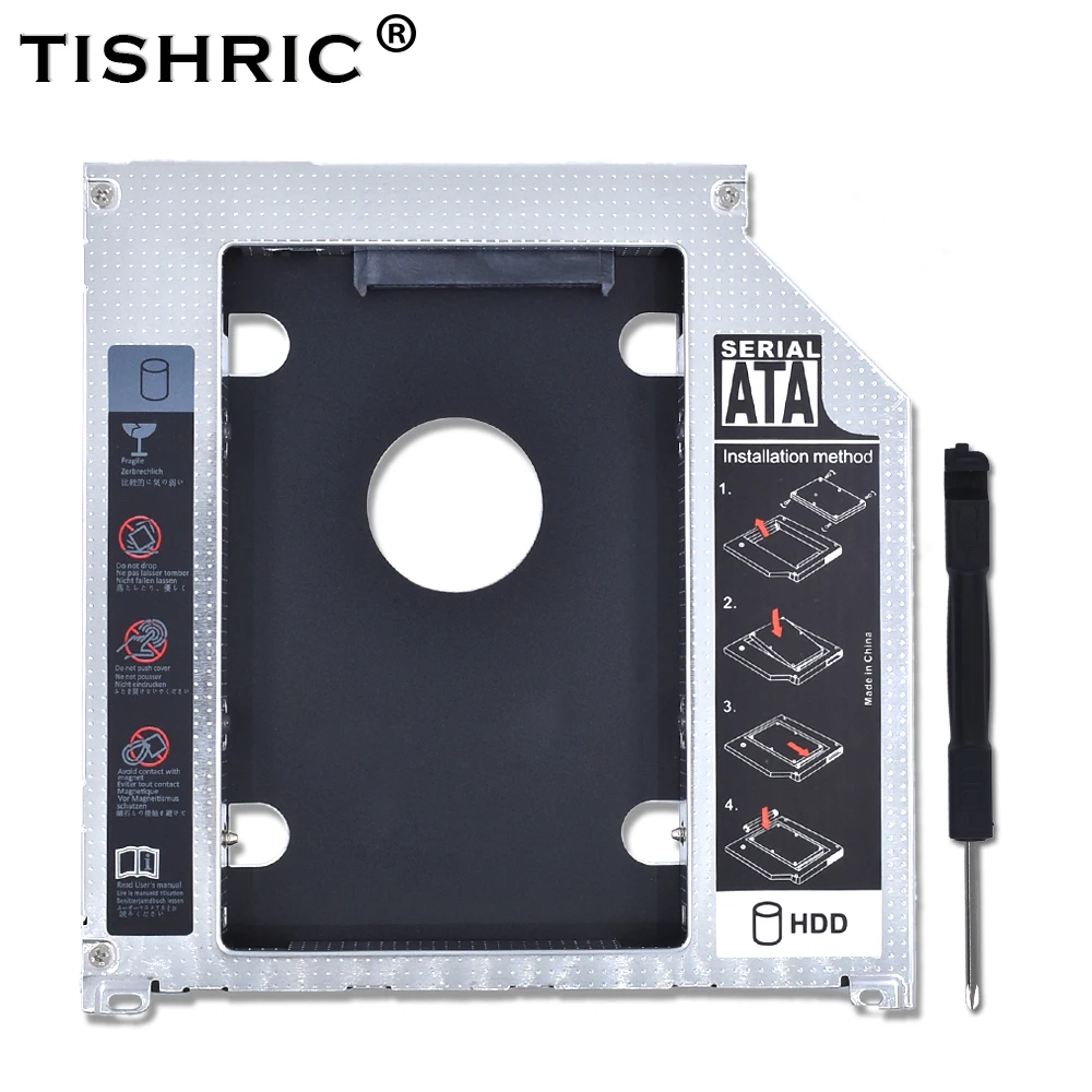 TISHRIC 2nd HDD Caddy 9,5 мм SATA 3,0 SSD DVD HDD чехол Корпус Optibay для Macbook Air Pro 1" 15" 1" SuperDrive Оптический отсек