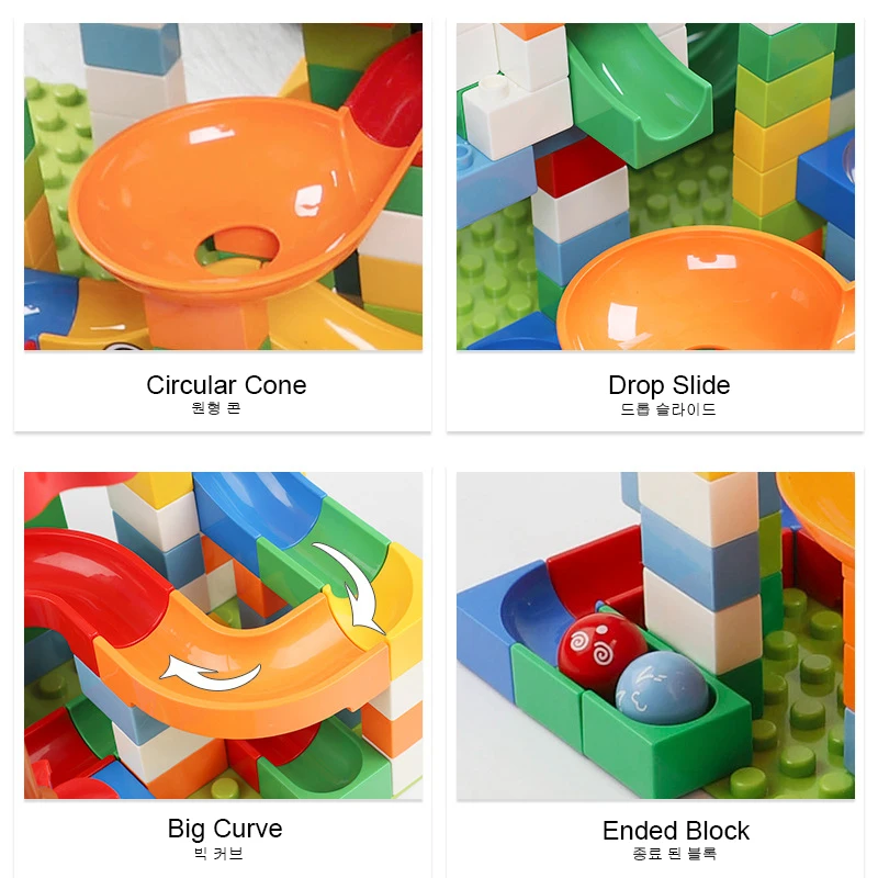Marble Race Run Maze Ball Track Building Blocks Plastic Funnel Slide Big Size Bricks Compatible Legoed Duplo Block Toys for Kids Marble Race Run Maze Ball Track Building Blocks Plastic Funnel Slide Big Size Bricks Compatible Legoed Duplo Block Toys for Kids