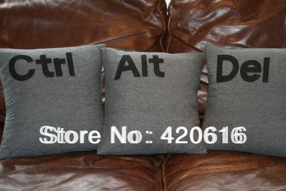Fashion New Two And A Half Men 3 Ctrl Alt Del Letter Pillow Covers