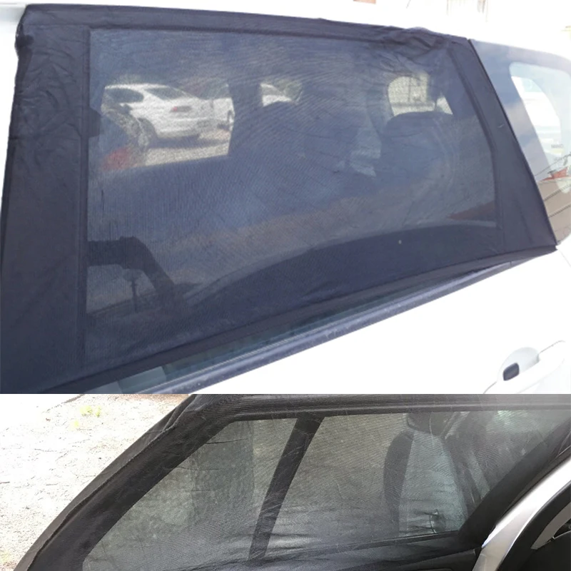 2Pcs/1pair Universal Black UV Protection Car Window Sunshade Curtain Sunshade Shield Window Protector Window Car Accessories