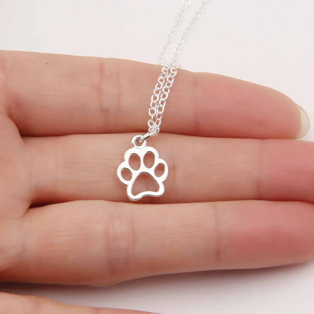 Dog Paw Print Necklace Dainty Pendant Puppy Paw Print Lover Pet ...