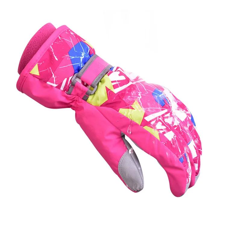SG10 Зимние Детские Водонепроницаемые зимние перчатки уличные детские лыжные перчатки для сноубординга для детей - Цвет: pink