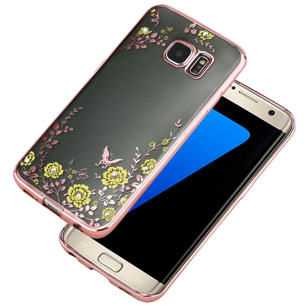 

For Samsung Galaxy S7 5.1 inch Crystal Rubber Back Plating TPU Soft cover Anti-fall and scratch phone cases#P4