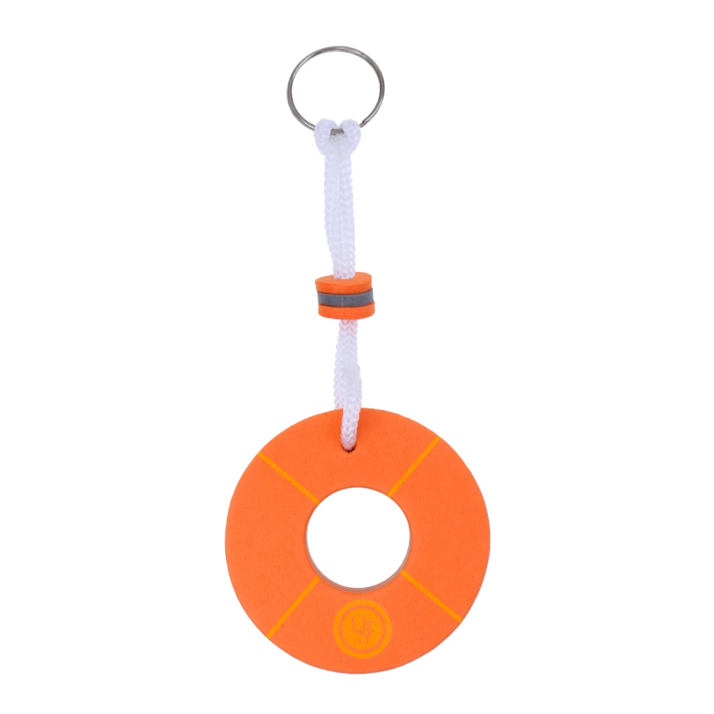 1 Pcs Yachting Boating Rafting Buoyant Floating Keychain Keyring Key Ring Buoy Shape Orange