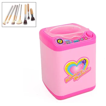 

Electronic Mini Makeup Brush Powder Puff Washing Machine Simulation Toys Pretend Kid Play Electric Cleaner Tool Gifts For Girls