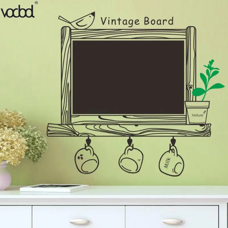 

Vintage Chalkboard Blackboard Sticker Kids Room Removable Drawing Picture Wall Poster Black Board Decals Office School Supplies