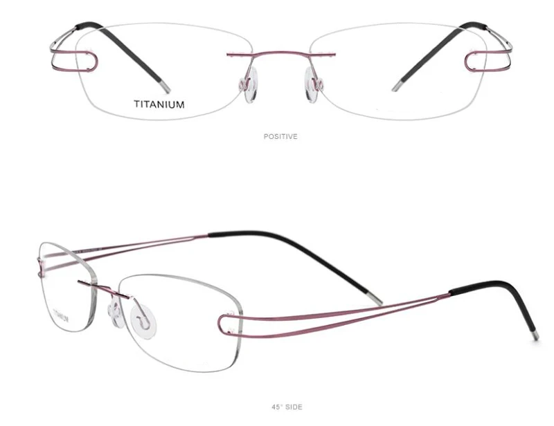 Титановые очки без оправы, оправа для женщин, ультралегкие оптические очки по рецепту для близорукости, женские очки без оправы, без винтов