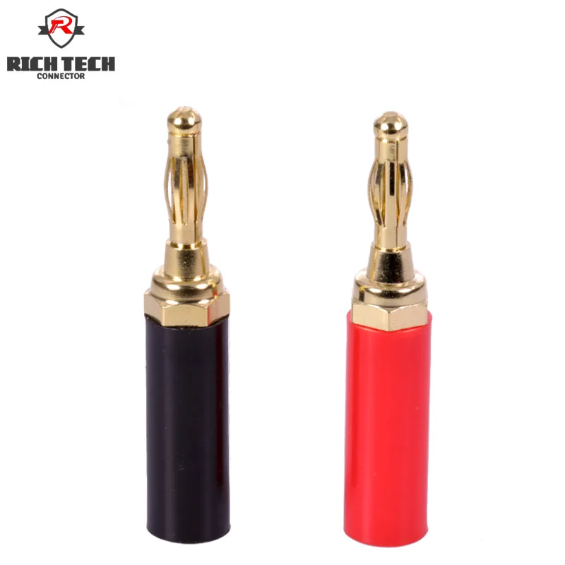 8pcs/4pairs Gold Speaker Banana Plug connector DIY Free Soldering Black&ampRed | Обустройство дома