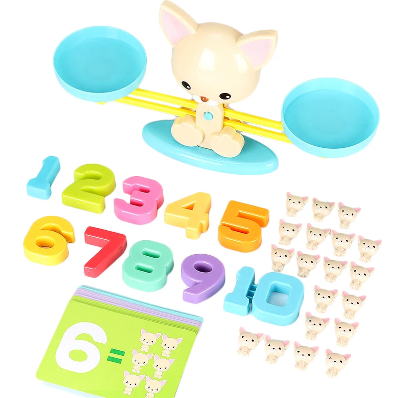 

Children'S Outdoor Educational Toys Diy Animal Digital Balance Puppy Balance Digital Cognitive Addition And Subtraction Learni