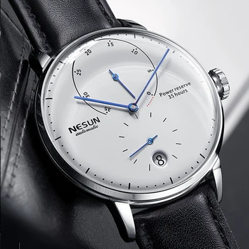 

Nesun Men watches Brand Luxury Automatic Mechanical Watch Leather sapphire Waterproof Relogio Masculi Energy Display Clock N9603