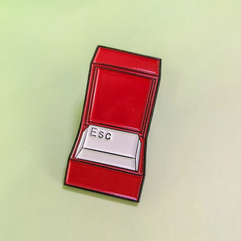 

ESC Enamel Pin Funny Meme Keyboard Escape Need My Space Brooches Enamel Pins Jeans Shirt bag For Friends Badge Accessories