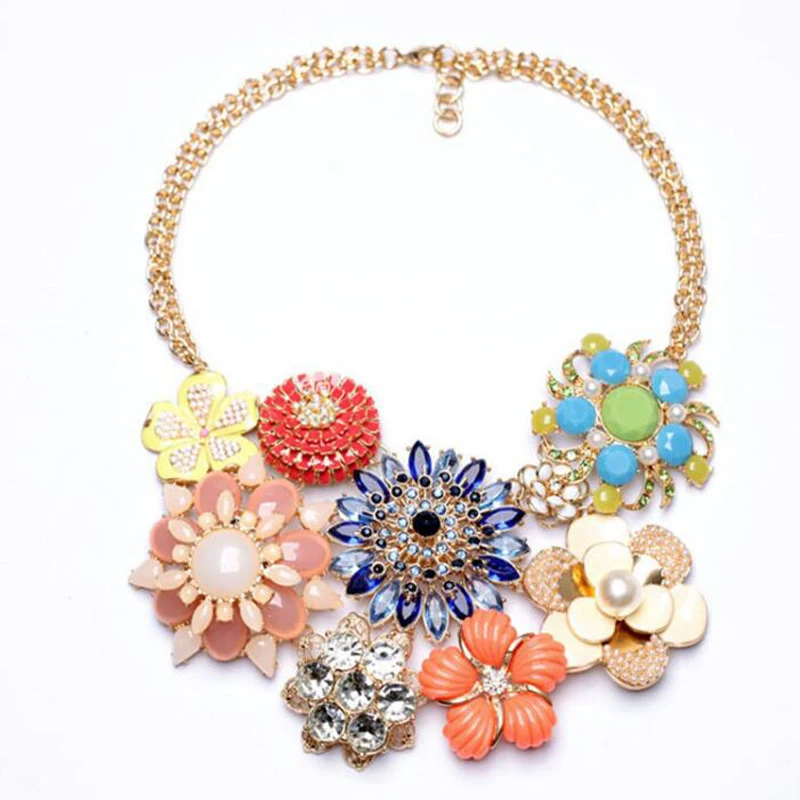 European fashion jewelry trend luxury flower Ms. necklacein Choker