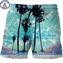 Мужские летние быстросохнущие пляжные шорты новые 3D с принтом пальмы повседневные брендовые пляжные шорты хипстерские хип хоп пляжные шорты