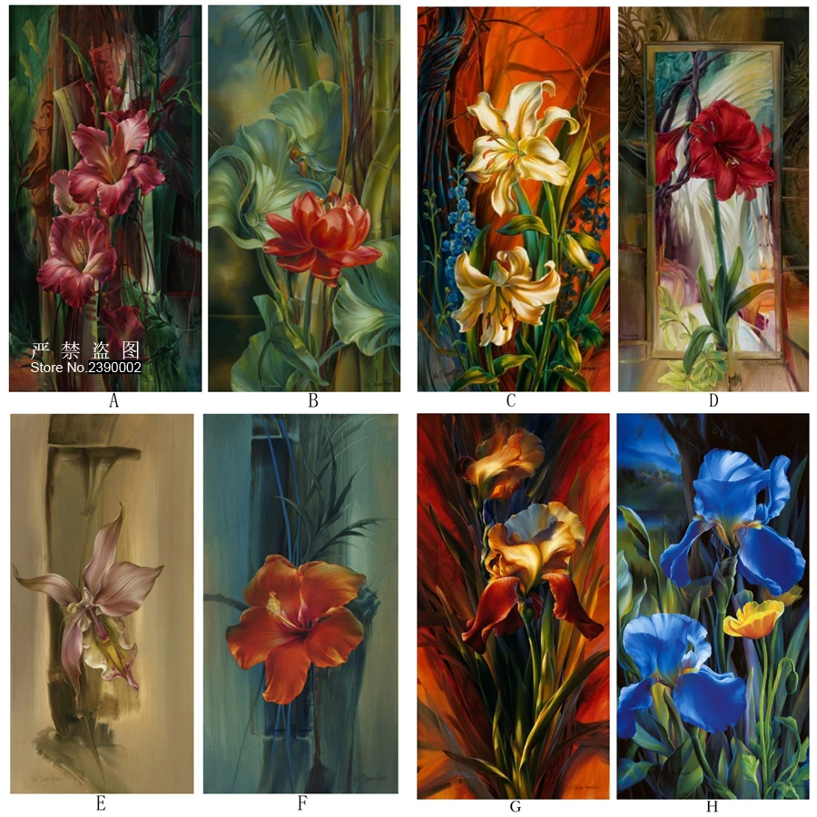 

5D Needlework Diy Diamond Painting Cross Stitch Diamond Embroidery Flower Vertical Print Full Drill Picture Diamond Mosaics