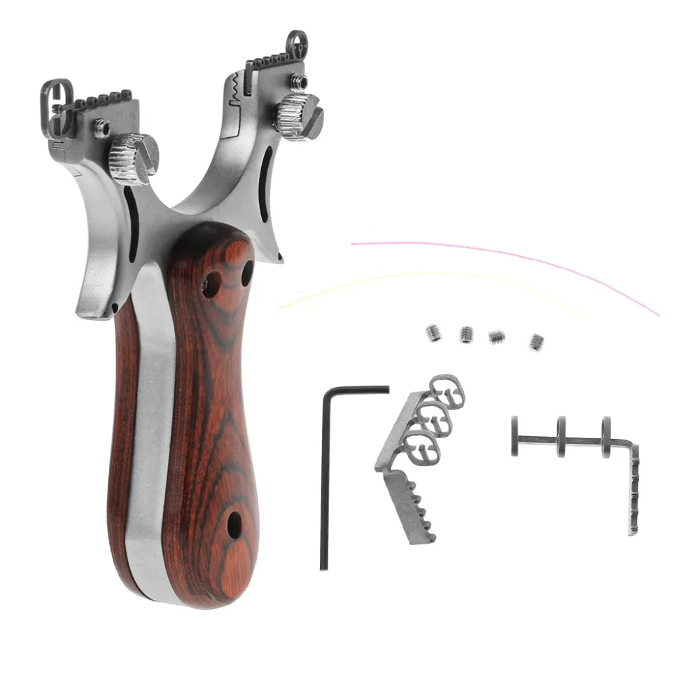 

Slingshot Powerful Wooden Handle Catapult Hunting Outdoors Shooting Without Band