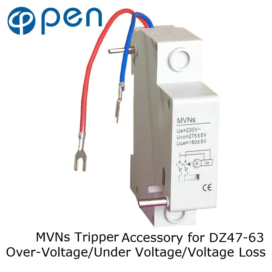 

MVNs Mechanical Tripper Over Voltage & Under Voltage& Voltage Loss Protection Accessory for MCB Circuit Breaker DZ47 C45 AC230V