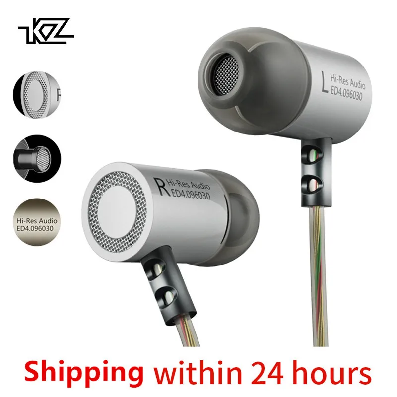 

KZ ED4 Metal Stereo Earphone Noise Isolating In-ear Music Earbuds with Microphone for Mobile Phone