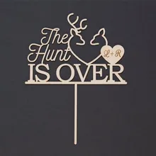 Охота над оленем торт Топпер на заказ свадебный торт Топпер персонализированные Intitals Топпер бак и Доу свадебное украшение в деревенском стиле