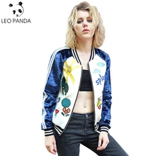 Осенняя новинка, модная женская куртка,, длинный рукав, приталенное пальто, повседневное, контрастная, Цветочная вышивка, Вельветовая бейсбольная форма, куртка, L563