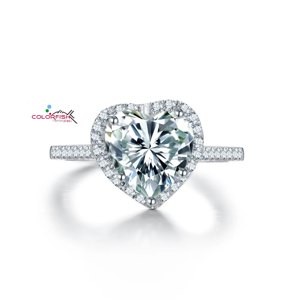 Timeless Heart Shaped Halo Engagement Ring S925 Bright Cut 2 5 Ct