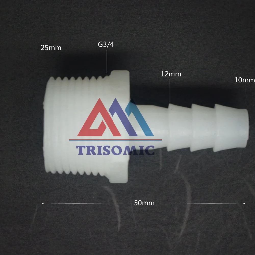 10mm G3/4 Straight Connector Plastic pipe Fitting Barbed Connector with thread Material PE