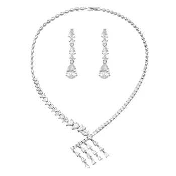 

New Bridal Necklace Earring Set With Zircon Necklace Earring Set Wedding Bridal Party Jewelry Set Dress Up