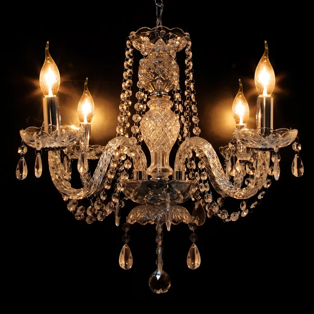 Yonntech 4 Arm Crystal Chandelier Clear Ceiling Lights Candle Pendant Lamp Decoration Room DIY Modern 1