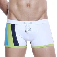 

Quality Sexy Trunks Men Swimwear Swim Boxer Low Rise Patchwork Bikini Man Pool Sea Surf Board Shorts Beach GYM Sports Wear Wear