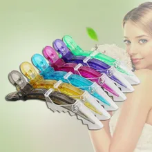 10 шт./лот Многоцветный пластиковый зажим для волос резка аллигаторный зажим для волос заколки для волос ручка Инструменты для укладки