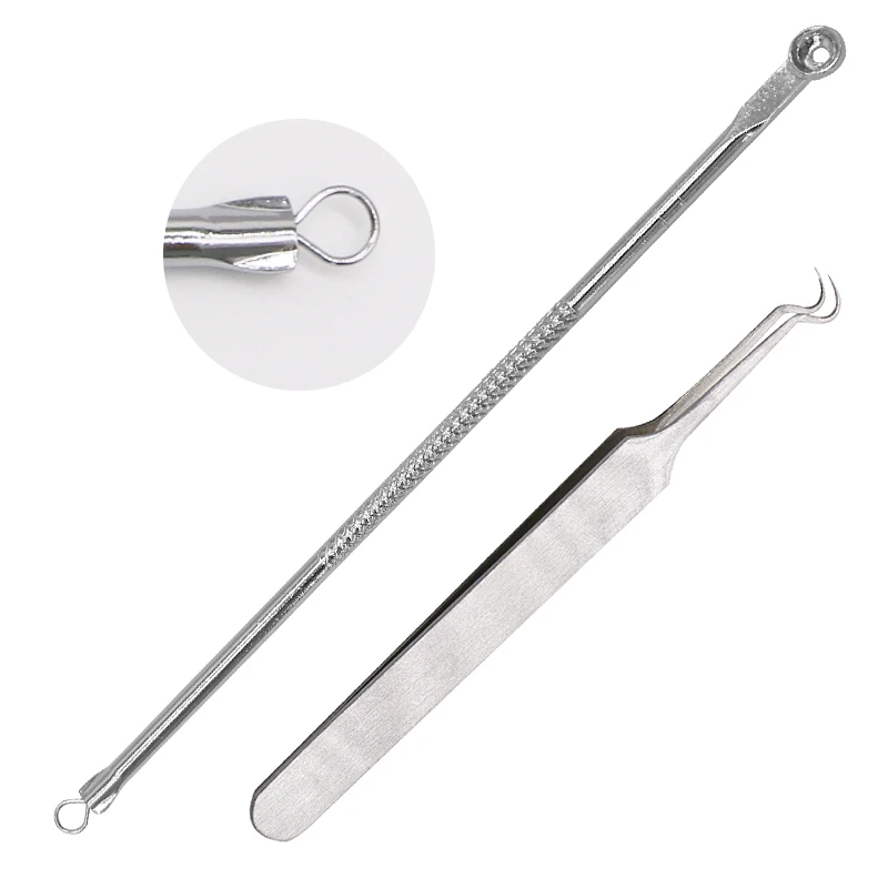 4pcs Blackhead Tweezers Comedone Acne Extractor Remover Tool Blemish