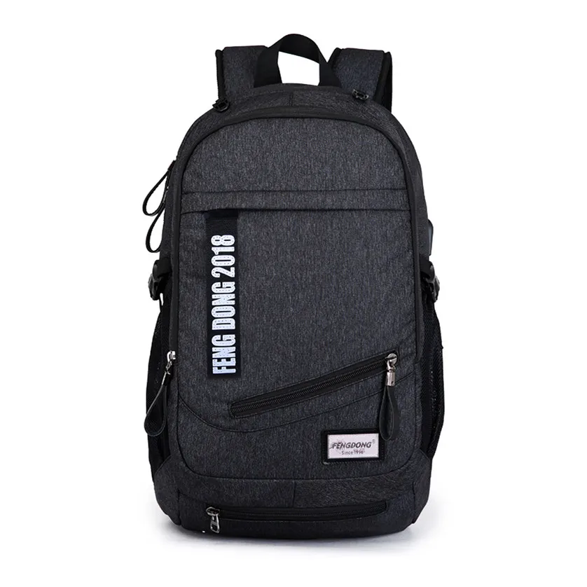 boys school bags men black USB backpack for school male backpacks big