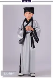 3 шт. китайский костюм для мальчика китайский мальчик Халат дети Китайский Hanfu одежда Детский костюм с Hat 120-150 см 17