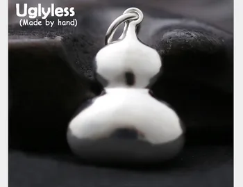 

Uglyless Real S990 Silver Fine Jewelry Unisex Hollow gourd Pendants Necklaces without Chains China Element Bijoux Number 8 Jewel