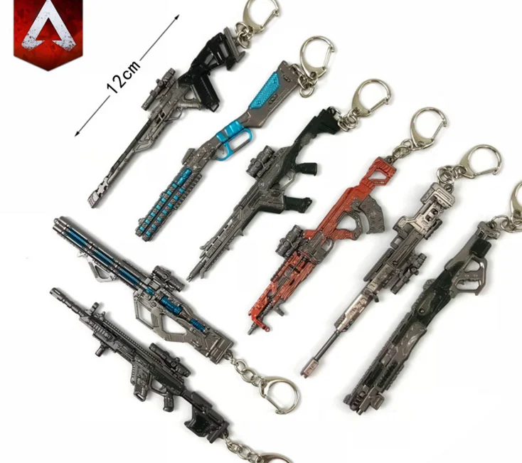 

Game APEX Legends Hero Gun Model Keychain Pendant Keyring Bag Car Key Chains Accessories Gift Action Toy For Men Women