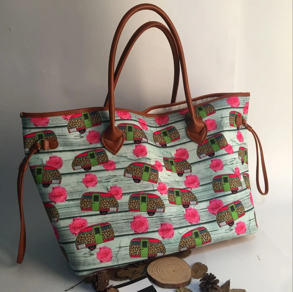 Buy Travel Totes With Car Designs Cord Trims Canvas Tote, Flora And Cars