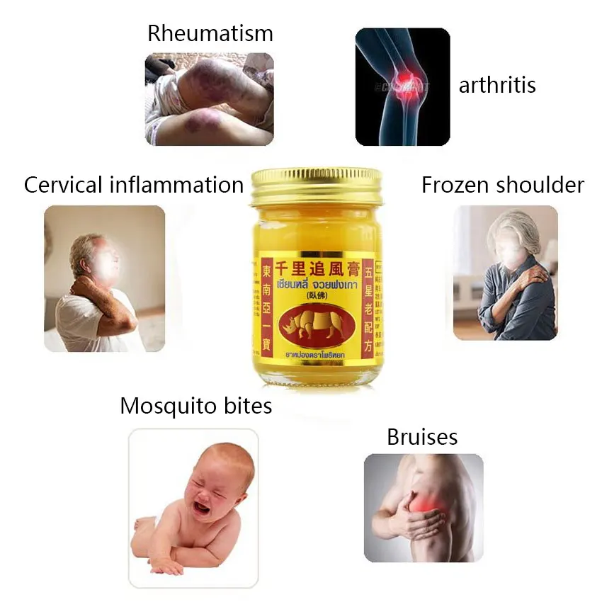 New Thai Herbal Active Analgesic Ointment Pain Relief Treat Swelling