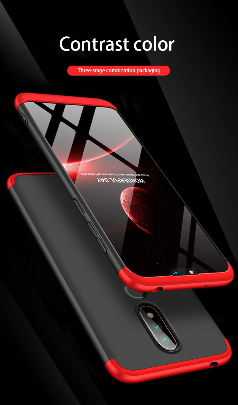 

For Nokia X6 6 7 Plus 8.1 X6 X7 Case 360 Full Protection Shockproof 3 in 1 Slim Hard PC Matte cover for Nokia 7 6.1 Plus Case