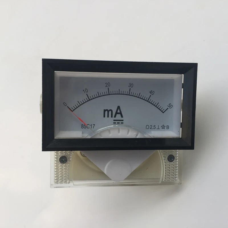 DC Ampere Meter 50mA 85C17 0 50 Milliampere Amp Analog Panel Meter dc-ampere-meter-50ma-85c17-0-50-milliampere-amp-analog-panel-meter